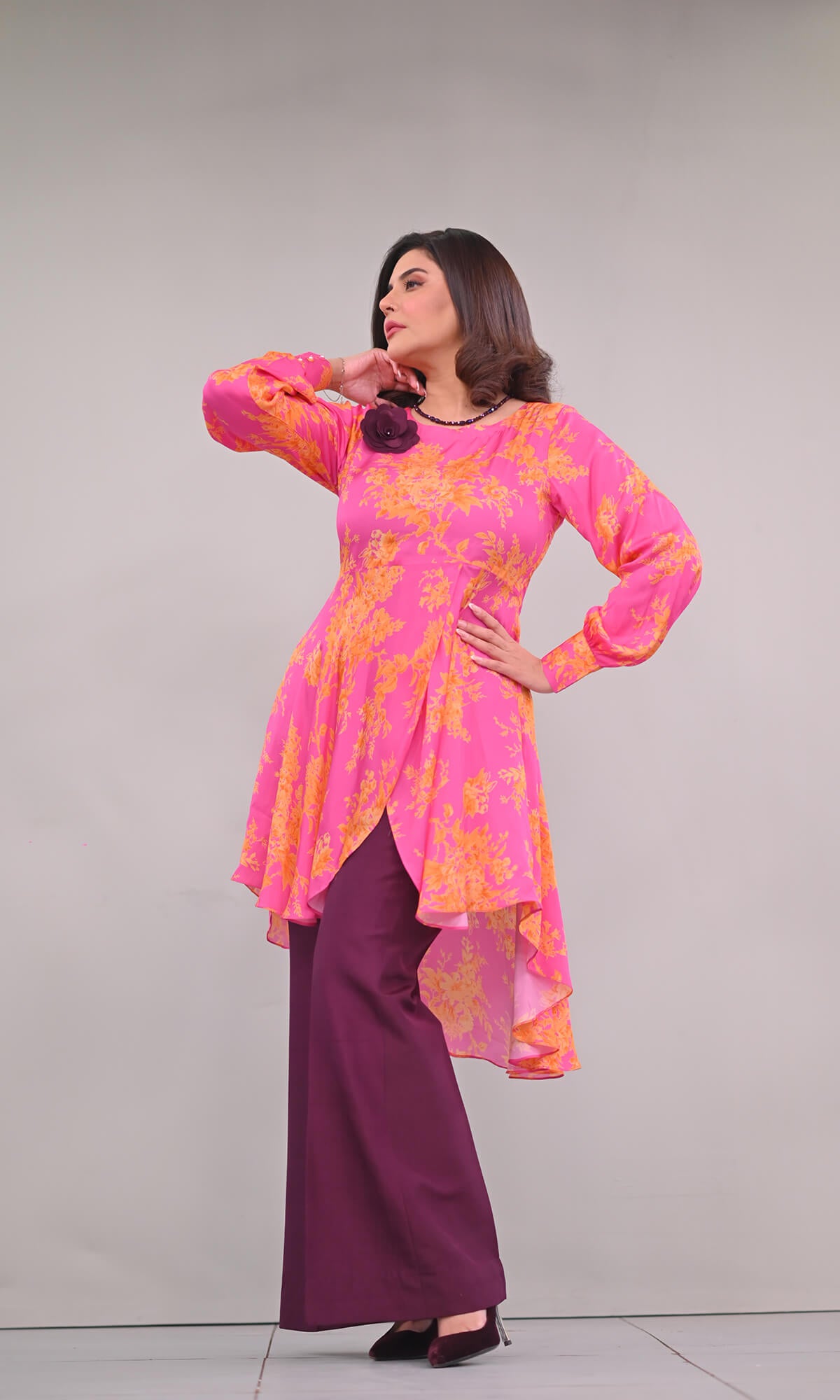 printed peplum top