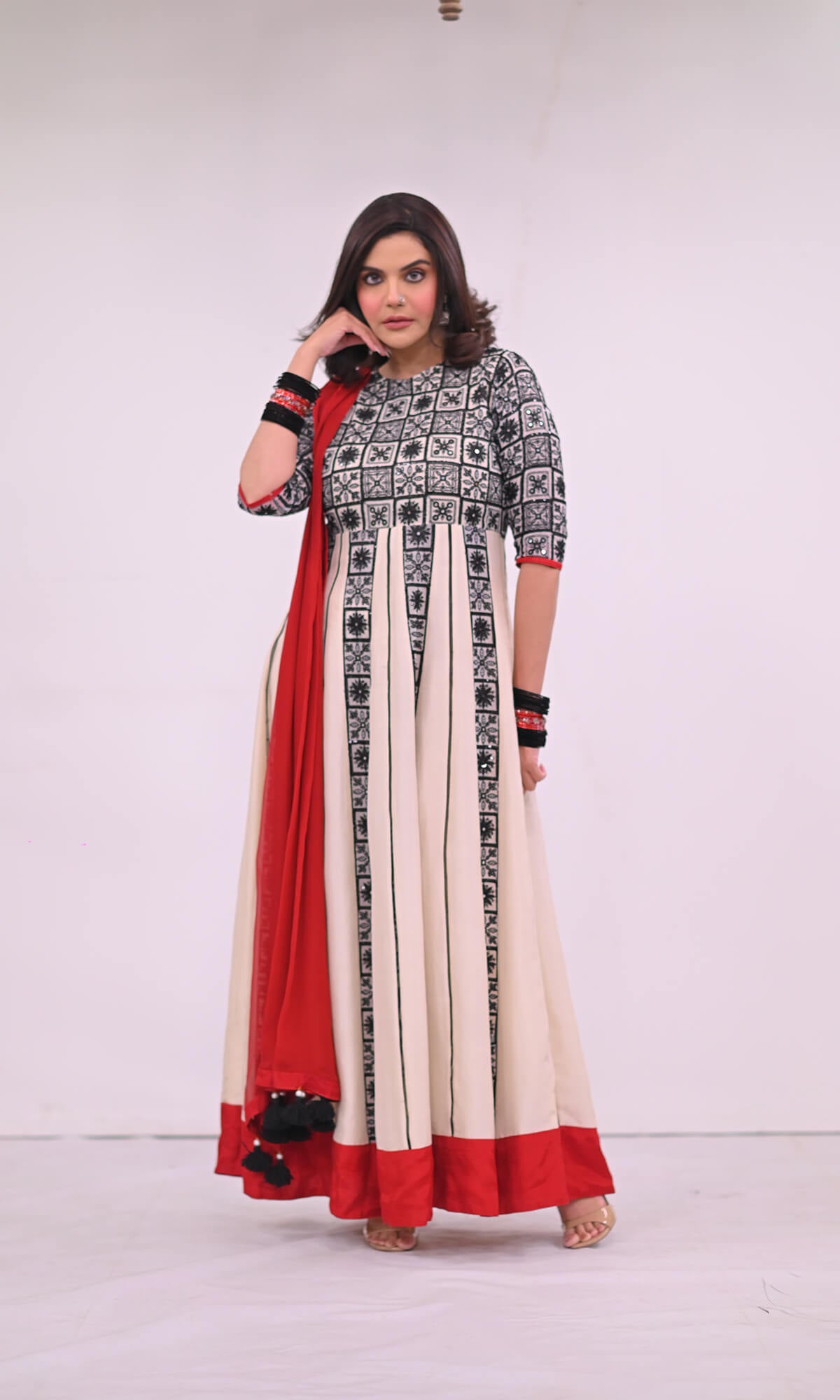 3pc anarkali frock